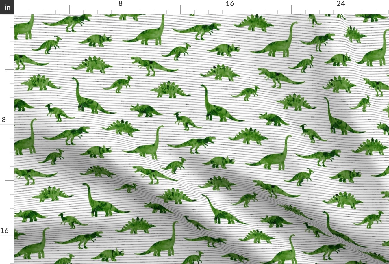Dinosaurs - Dinos watercolor - green  - LAD19