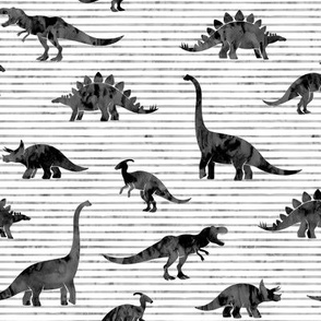 Dinosaurs - Dinos watercolor - dark grey - LAD19