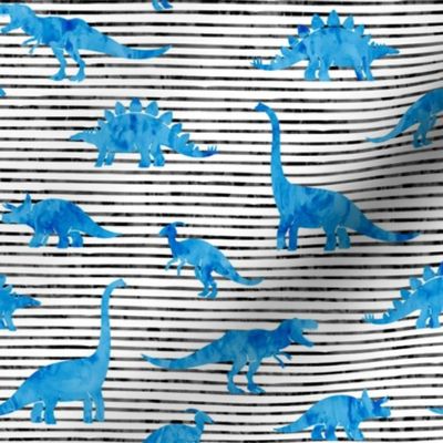 Dinosaurs - Dinos watercolor -  bright blue - LAD19
