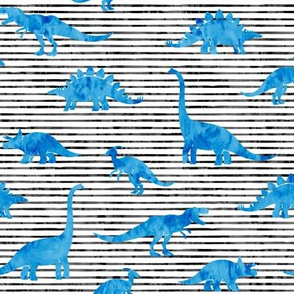 Dinosaurs - Dinos watercolor -  bright blue - LAD19