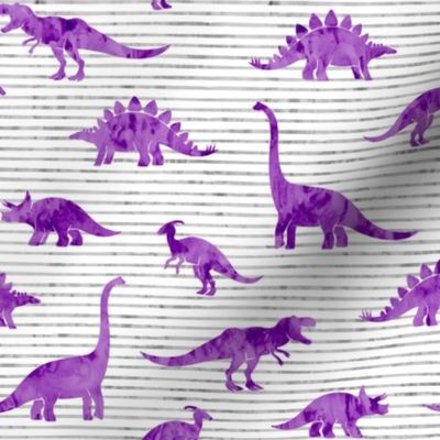 Dinosaurs - Dinos watercolor - purple - LAD19