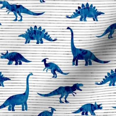 Dinosaurs - Dinos watercolor - blue - LAD19