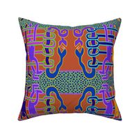 Male Serpent Size Envy - Red Blue Orange - Design 8845867 - Homage to Haring