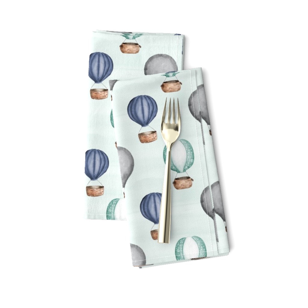 Hot Air Balloons//Blue, Green, Grey - Medium Scale