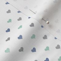 Watercolor Hearts//Blue, Grey, Mint