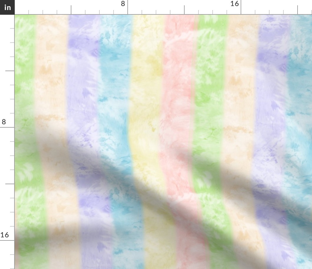 Pastel Rainbow Abstract Batik Vertical Stripes 