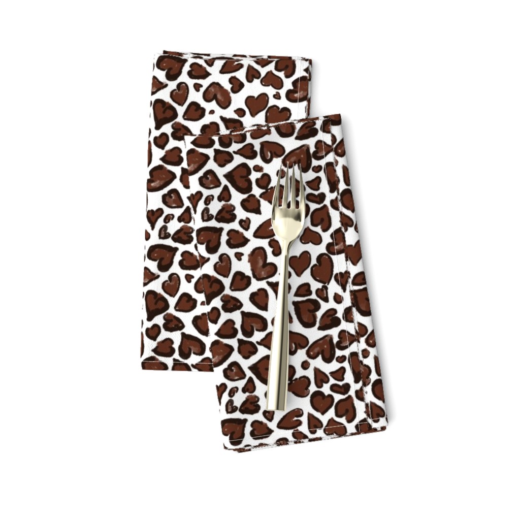 Leopard Love Espresso White |Animal Print Hearts | Renee Davis