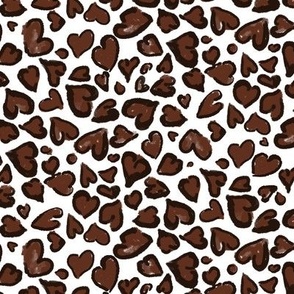 Leopard Love Espresso White |Animal Print Hearts | Renee Davis