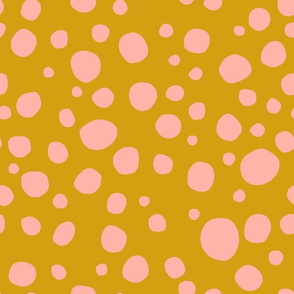 Dots Mustard Yellow and Pink