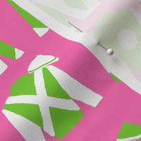 Version 2 - Jockey Silks, Preppy pink and green