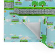 Video Game Retro Background Old School Mario Bros