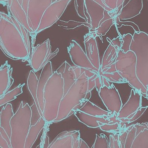 Moody Floral Light Cyan