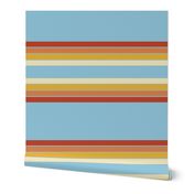 Retro Stripes Light Blue and Orange Stripes Space-02