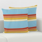 Retro Stripes Light Blue and Orange Stripes Space-02