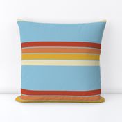 Retro Stripes Light Blue and Orange Stripes Space-02