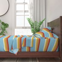 Retro Stripes Light Blue and Orange Stripes Space-02