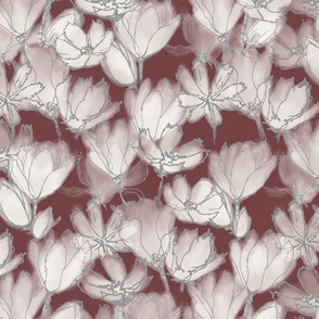 Translucent Florals Tuscan Red