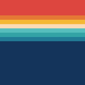 Retro Stripes Red to Dark Blue