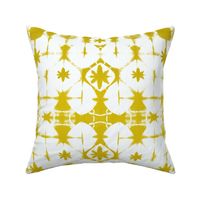 shibori stars n squares yellow grain