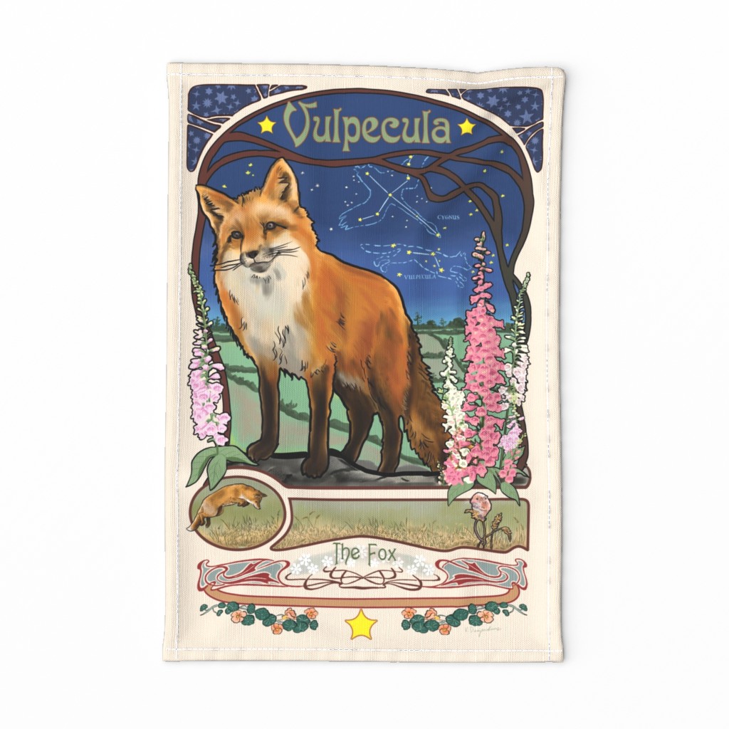 Vulpecula the Fox Tea Towel