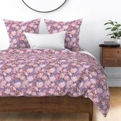 Pink Floral Pastel Purple Large Scale