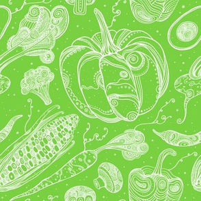 Vegetables green background