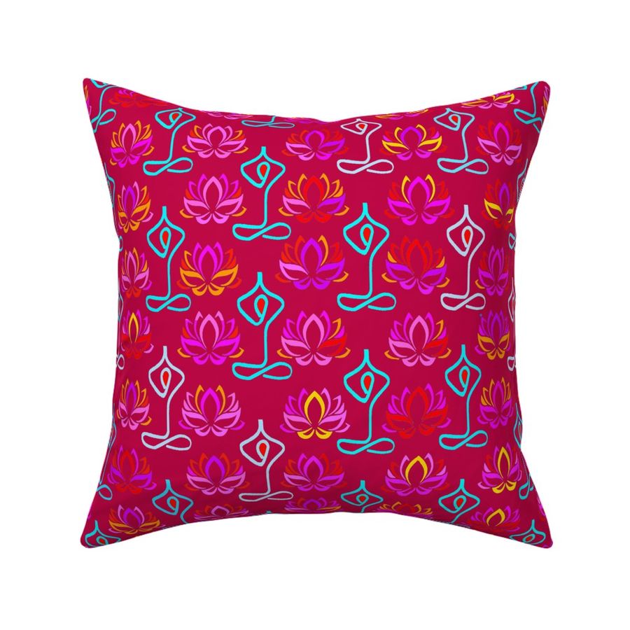 Yoga - Lotus Flower Design - Magenta - Design 8849905