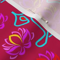 Yoga - Lotus Flower Design - Magenta - Design 8849905