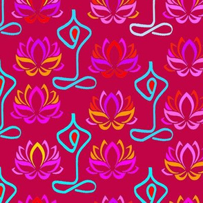 Yoga - Lotus Flower  Design - Magenta