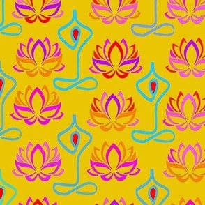 Yoga - Lotus Flower Namaste Yoga Design - Goldenrod