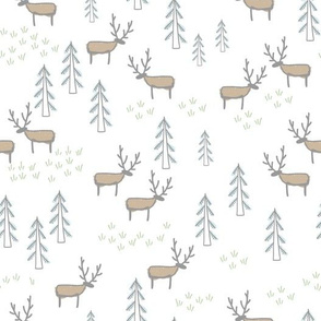 Doodle deer woodland 