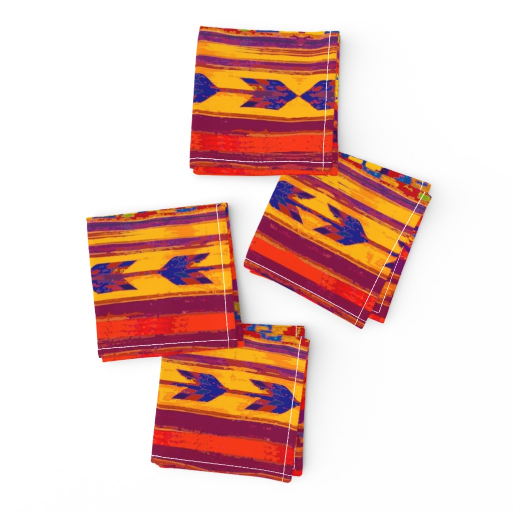 Southwest Zapotec Arrows - Red Orange Blue