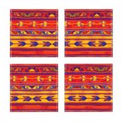 Southwest Zapotec Arrows - Red Orange Blue