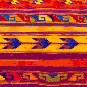 Southwest Zapotec Arrows - Red Orange Blue