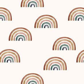 2" // Scattered Rainbow on ecru background earth tones