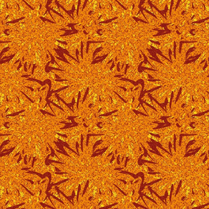 textured floral shapes in orange color by rysunki_malunki