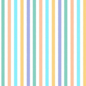 Pastel Fuzzy Stripes in Mint Peach Aqua Yellow and Lavender