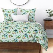 My Camping Trip (soft mint) – Kids Room Bedding, LARGER scale