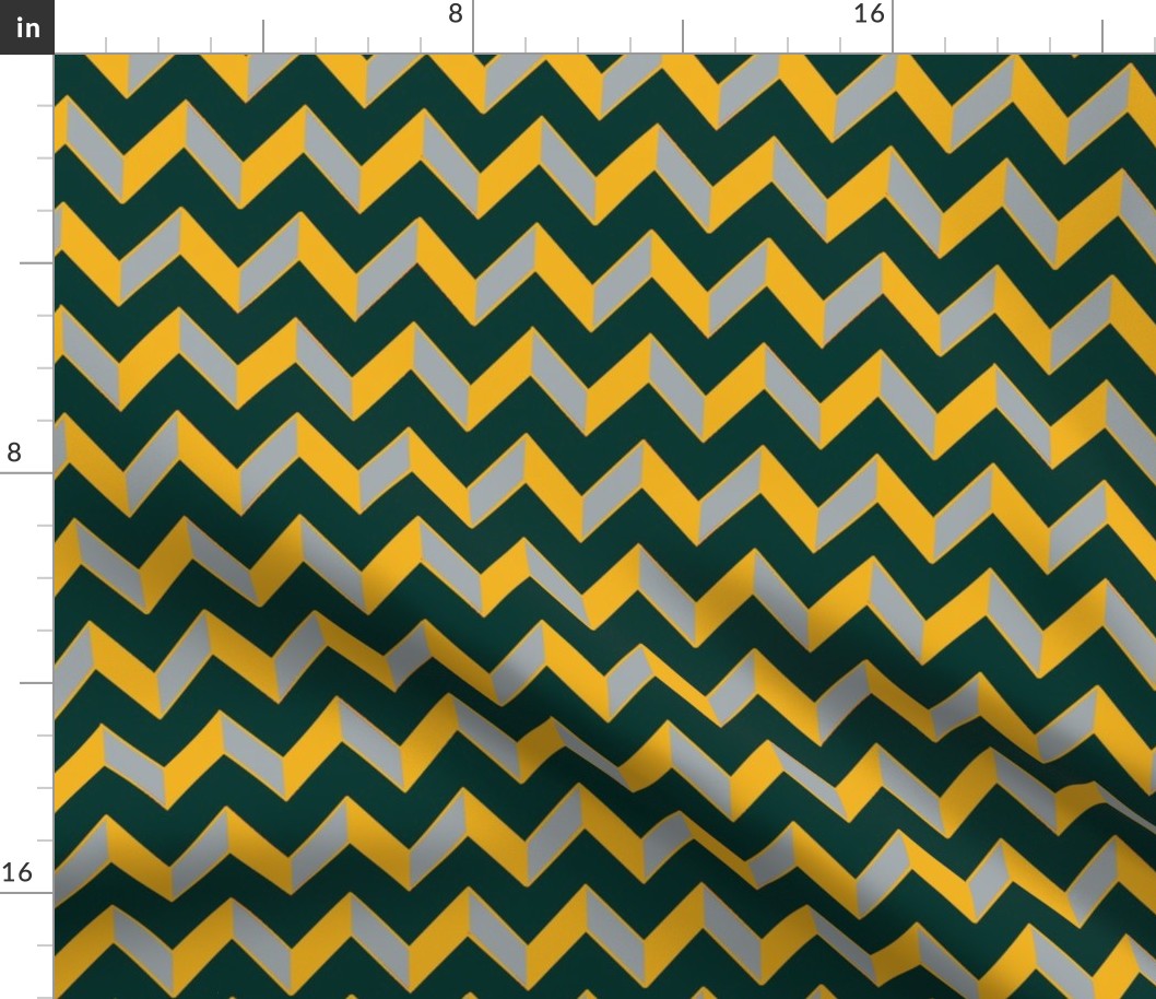 Gold Green and Gray Chevron Horizontal Stripes