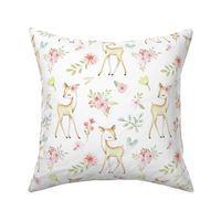 XL Sweet Deer Floral (white) - LARGEST scale