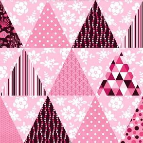 Pink Black And White Quilt