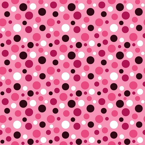 Rosy Polka Dots On Pink