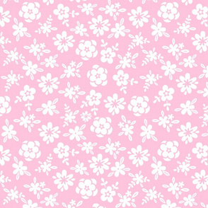 White Floral On Pink