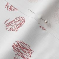  lines and hearts - white-red