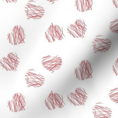  lines and hearts - white-red