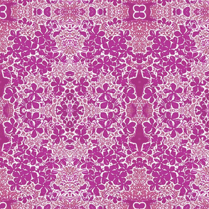 Magenta and White Lacy Floral Fractal Pattern