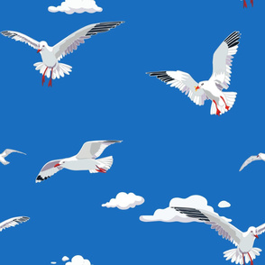 Seagulls Cloud Jumbo Blue