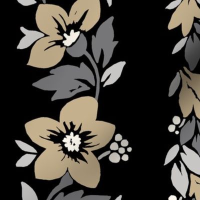 Hawaiian Tropical Floral Stripe - Neutral