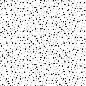 Black Dots on White Ditsy Print