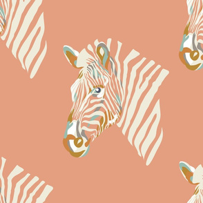 africa africa - zebra head - peach cream 